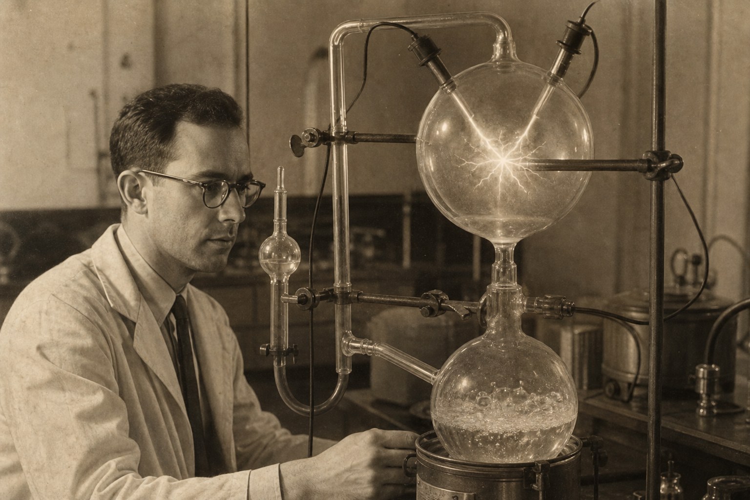 Опыт Миллера–Юри, 1952: молния варит жизнь из газа