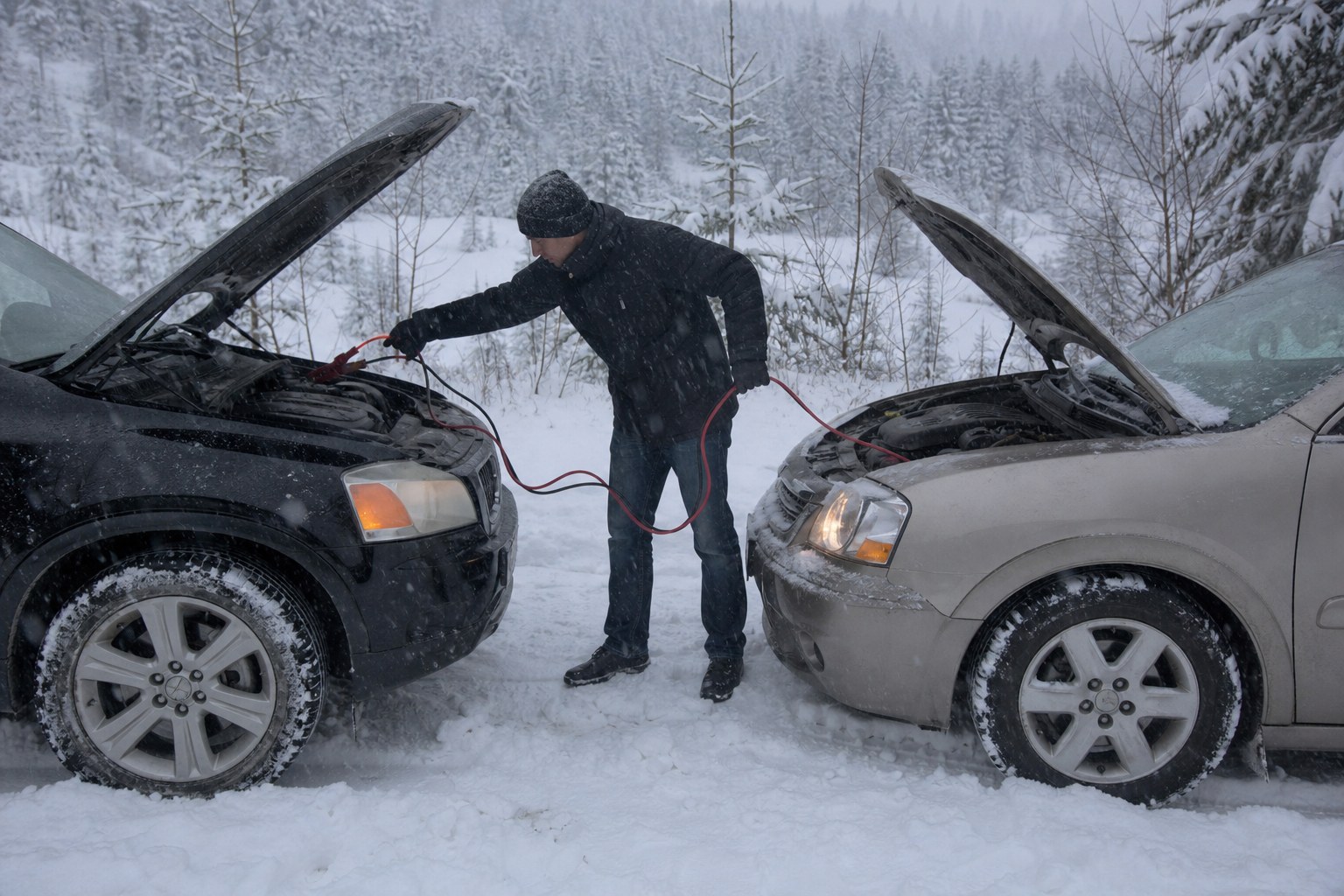 Прикуривание авто зимой провода 500А