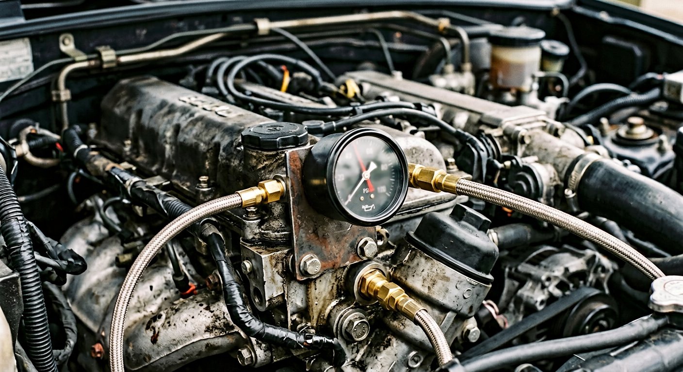 Измерение давления масла механическим манометром